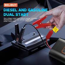 Compresor de aire portátil para inflar neumáticos, bomba de aire portátil 3 veces más rápida y arrancador de potencia, adecuado para neumáticos de automóvil, bomba de aire inalámbrica de 180 PSI con batería potente, con manómetro digital, adecuado para neumáticos de automóvil, bicicleta y motocicleta, pelotas deportivas - Negro - Ver 3