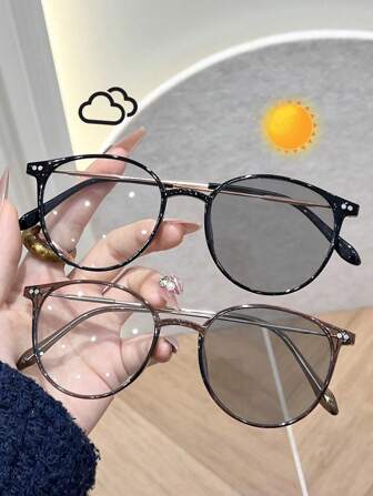 3 件/2 件/1 件女士 Ins 风格几何塑料镜框现代简约风格时尚变色眼镜适合户外旅行驾驶露营街头快拍配件适合所有脸型