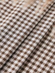 1/24 件日式紧凑型格子桌布，带流苏边，适合家庭、餐桌的长方形桌布 - 白卡色 - 查看 10