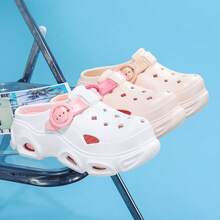 Sandalias de playa con plataforma gruesa y diseño calado para mujer, estilo casual Y2K de verano - Blanco - Ver 1