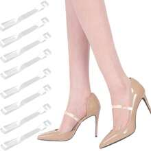 Women Shoe Strap Elastic Shoes Band Silicone Clear Invisible High Heels ...