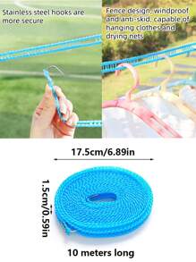 1pc/2pcs Multi Functional Drying Net, Clothes Drying Net, Household Vegetable Drying, Fish Drying, Foldable Drying Net, Layered Drying Basket,Bring A 10 Meter Drying Rope