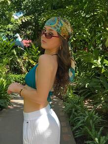 1pc Bohemian Vintage Paisley & Ditsy Floral Silk Woman Bandana Scarf, Lightweight Breathable Shawl, Suitable For Casual Wear & Outdoor In Spring/Summer Hair Accessories Boho Hair Bands Fall Winter Headbands For Women For Vacation Outfits Woman