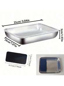 5pcs Stainless Steel Food Storage Set With Clear Lids - Large Square Containers For Meat, Fruits & Veggies - Perfect For Camping, Outdoor & Home Use, Stackable Kitchen Organizer - Ideal For Home & Outdoor Use, Camping Essentials|Stackable Containers|Durable Storage, Stainless Steel Containers - Multicolor - View 4