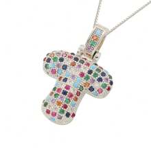 1pc A-Z Bubble Letter Fashion Gold Necklace, Suitable For Men And Women Everyday Wear