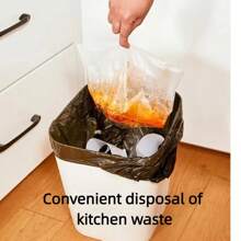 30/60/90pcs Garbage Bags, Sturdy & Disposable Multi-Functional Kitchen Drain Bags, Made Of PE Material, Food Waste Collection Bags, Filter Dirty Water, Collect Residue