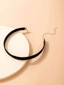 1 件时尚简约性感黑色天鹅绒颈链、锁骨链首饰，适合日常佩戴