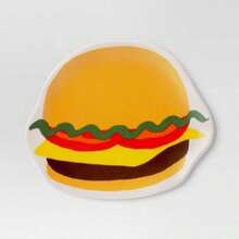 12-Inch Hamburger-Shaped Serving Platter For Party, BBQ, Picnic, Made Of Durable Melamine, Fun Figural Dish For Food Presentation - Default - View 4