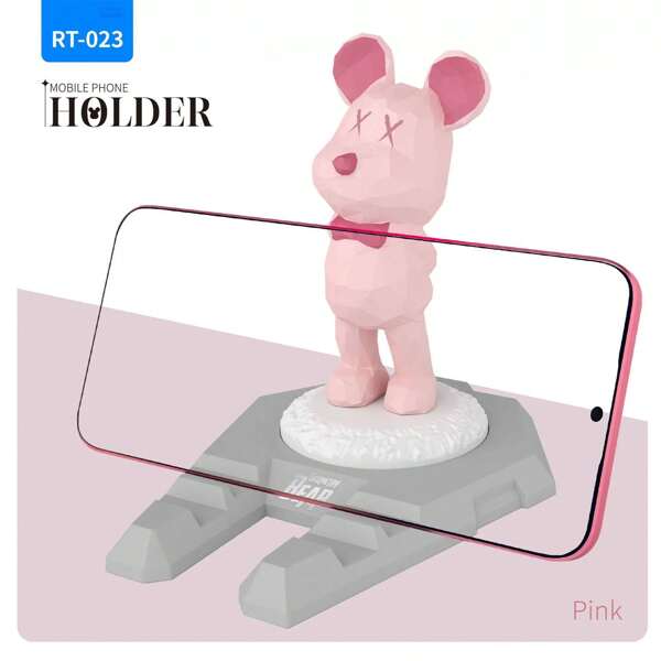 1pc Cartoon Bear Shaped Phone Holder Decorative Accessory, Compatible With Smartphones And Tablets, Suitable For Desk, Bedside, Living Room, Study, Bedroom, Gifts
