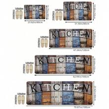 1pc/2pcs Classic Dark-Colored Wood Grain Pattern Kitchen Floor Mat, High Rebound Memory Foam, Water Absorbent, Anti-Slip, Suitable For Kitchen, Bathroom, Hallway, Entryway, Dining Room And Other Home Decor