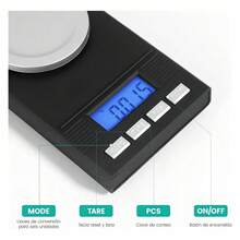 1 pieza Báscula de joyería portátil de alta precisión con rango de 50g/0.001g, báscula digital mini, báscula electrónica de cocina, báscula de peso digital en gramos, báscula de medición multifuncional y precisa de color negro con tapa que puede usarse como bandeja, báscula electrónica de pesaje pequeña y precisa con pantalla LCD retroiluminada, accesorio para medir que se puede sujetar, adecuado para viajes, cocina, cocción, repostería, té, herramienta de pesaje esencial diaria. - Negro - Ver 8