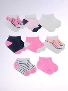8 pares de calcetines para bebés y niños, calcetines blancos y rosas para niñas recién nacidas y calcetines rosados y blancos para bebés y niños pequeños