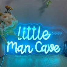 1 pièce Petite Enseigne au Néon pour Antre d'Homme - Lumière murale bleue glacée alimentée par USB avec contrôle d'interrupteur, décoration murale en plastique pour la maison, les anniversaires et les scènes des fêtes (sans batterie requise), Décoration murale en néon LED, Éclairage de fête
