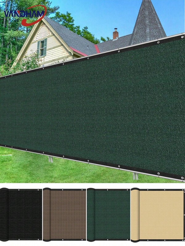 VANDHAM VANDHAM High Strength Fence Privacy Screen - 5ft, 150gsm Black Reinforced Shade Mesh, Durable UV Resistant Privacy Barrier For Garden, Backyard & Outdoor Wall - 1 Panel