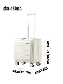 18 Inch Computer Case With Front Door And Laptop Compartment, Hard Shell Luggage Compartment With Built-In TSA Luggage Lock, Lightweight PC Travel Case With Hard Edges, Suitable For Both Women And Men, Equipped With Rotating Wheels Suitcase Travel Suitcase Suitcases Suit Case Travel Luggage Waterproof Carry On Suitcase Carry On Hand Luggage Summer White