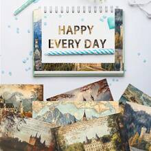 12 件欧洲复古城堡主题剪贴簿纸垫，5.9 * 5.9 英寸单面剪贴簿纸，适用于垃圾日记本、卡片制作、DIY 工艺、相册、礼品包装、学校用品、返校