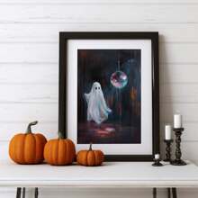 1pc, Canvas Hanging Painting, Framed Art Decoration, Hangable, Wall Art, Poster, Framed Wall Art, Cute Avant Garde Halloween Decorations, Disco Ball Spooky Party, Cute Halloween Spooky Paintings, Vintage Style Art, Disco Ball Poster, Avant Garde Dorm Room Wall Art, Autumn Decorations, Halloween Decorations, Halloween Autumn Decorations, Room Decorations, Dorm Room Decorations, Bedroom Decorations, Office Decorations, Holiday Party Decorations Home Decor Fall Decor