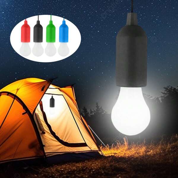 Portable Camping Light Mini LED Drawstring Lamp Emergency Light For Tent/Fishing/Night WorkOutdoor Night Work Lights Tent Hanging Lamp