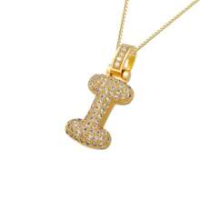 1pc Fashionable Gold Bubble Letter A-Z Necklace, Suitable For Men And Women Daily Wear