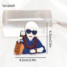 1pc Hand-Made 2D Flat Random Color Sweet & Fresh Gift Headband, Bag Accessory, Acrylic Brooch Backpack For School Office Accessories Shirts Jacket Jewelry Christmas Halloween Clothes Pin Funny Cute Teacher Gifts Costume Accessories Bag Charms