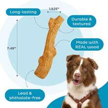 Outward Hound By  Super Dogwood Durable Dog Chew Toy, Small - Long Lasting Chew Sticks Made Of Natural Wood - USA Made - Small (Pack of 1) - 查看 3