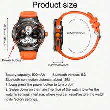 1pc GUHUAVMI Outdoor Sports Smart Watch (Answer/Make Calls) For Men&Women, 1.53'' 360*360 HD Screen Watch With Wireless Call, Message Push, Weather, LED Flashlight, Compass, Sleep Monitoring, 100+ Sport Modes Fitness Watch With Blood Pressure/Oxygen/Heart Rate Monitor, 500mAH Long Battery Life, IP68 Waterproof Smartwatch For Android IOS - Multicolor - View 12