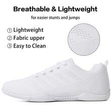 Cheer Shoes Women White Cheerleading Dance Shoes  Casual    Lace Up - 白色 - 查看 5