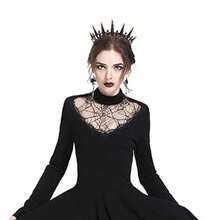 Evil Queen Costume Women Crown Black Swan Vampire Ursula Tiara Halloween Gothic Witch Accories For Bride Princ Girl Birthday Cosplay Party Wedding Homming Prom Quinceanera Pageant - as pic - View 4