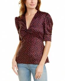 Paco Rabanne Puff Sleeve Top - Red - View 1