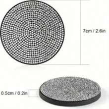 1 件优雅水钻镶嵌汽车防滑杯垫 - 黑色 - 查看 6