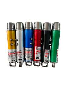 Kit Com 12 Unidades De Mini Lanterna Laser Led Feixe De Luz Ponteiro 3 Em 1 (12+LASER) - Multicolorido - Visão 8