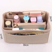1 件 XL/L/M/S 多功能可扩展内衬袋化妆包盥洗包桌面收纳盒返校用品 - 米色 - 查看 17