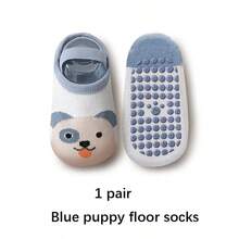 3 Pairs Toddler Boys/Girls Anti-Slip Grip Socks, Cute Animal Head Tie Strap Boat Socks, Suitable For All Seasons