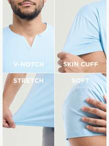 Men's Basic V-Notch Neck Short Sleeve T-Shirt