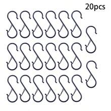 S 形挂钩，用于悬挂重型金属 S 形挂钩，带扣，S 形挂钩，适用于架子、橱柜、悬挂植物、衣服、厨房用具、锅、平底锅、袋子