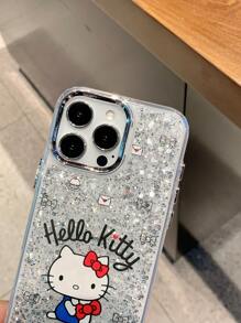Sanrio A Handmade Drop Glue Metal Glitter Shiny Women's Phone Case, With A Soft Silicone Frame, Shiny Reflective Transparent Back Panel, And Exquisite Painted Patterns. This Phone Case Is A High-Definition, High Transparency, Non Yellowing Phone Case That Is Anti Drop And Shockproof, Suitable For IPhone 11,12,13,14,15,16,16PROMAX,15PROMAX,14PROMAX,14/15plus,12PRO,13PRO,14PRO,15PRO,16PRO,16plus