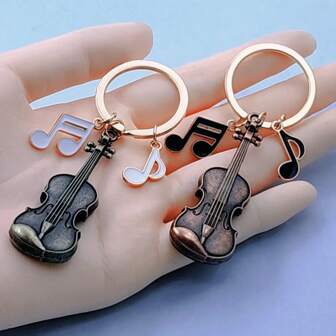 Fashionable Retro Violin Music Note Symbol Creative Keychain, Bag Pendant, Lovely Small Gift