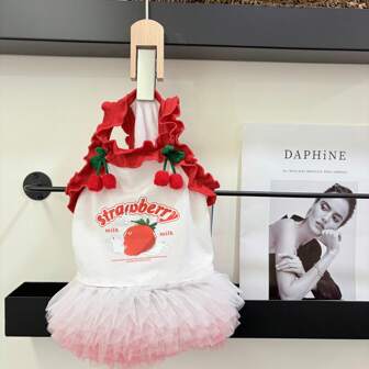 This Spring And Summer, A Charming Princess Puff Dress With Cherry Pendant Straps Is Available. It Features Delicate Strawberry Prints And Two Cherry Pendants. The Fabric Is Comfortable, Breathable, Soft And Skin-Friendly Without Any Restraint. It Will Instantly Transform Your Little One Into A Little Princess!
