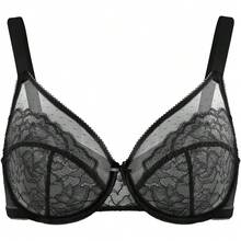 Minimizer Bras For Women Full Coverage Underwire Bras Plus Size Lifting Lace Bra For Heavy Breast - Black - View 3