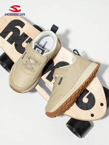 Zapatillas deportivas para niños y niñas HOBIBEAR en color caqui, calzado barefoot para exteriores con suela antideslizante, ajuste ancho, plano, zapatos para caminar, aptos para todas las estaciones, se recomienda subir medio número para mayor comodidad - Caqui - Ver 6