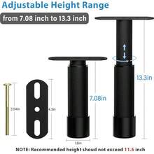 4pcs Heavy Duty Adjustable Bed Riser Legs (7.08inch-13.3inch) - Multifunctional Furniture Center Brace For Beds- Durable Plastic With Anti-Slip Design, Bed Frame - Black - View 2