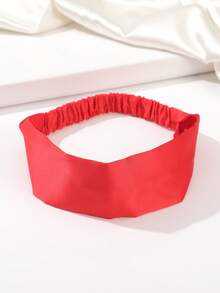 女士 Bandana 1 件缎面弹性头带，弹力运动发带，休闲复古纯色发饰时尚发饰，发带秋冬蝴蝶结适合度假装女士优雅围巾 - 彩色 - 查看 13