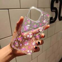 Cute Pink Floral Phone Case For Various  Models, Perfect As A Gift For Girls. - Clear - View 5