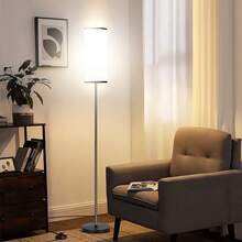 63inch Smart Floor Lamp With Fabric Shade, Black Metal Pole, A 9W A19 Smart Bulb, 2700-6500K + RGB Color-Changing. Foot Switch And App Control, App Music Synchr, Suitable For Room Decoration, Bedroom, Living Room, Commercial Decoration. - View 10
