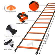 Set de entrenamiento de agilidad y velocidad profesional de 42 piezas, que incluye escalera de coordinación, vallas, discos con logotipos, cuerdas para saltar y bandas de resistencia, adecuado para varios juegos de pelota y deportes de fitness. - 42 piezas - Ver 7