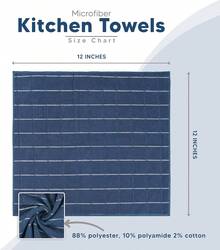 Utopia Towels - Microfiber Cleaning Cloth Navy - 8 Pcs (12x12 Inch), Cleaning Rags For Housekeeping, Lint Free Reusable Cleaning Cloths For House Washable- Kitchen Towels - Car Washing Cloth - Navy - View 2