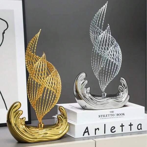 1 Peça Escultura de Moinho de Vento Decorativa Moderna Leve e de Luxo, Item de Exibição Criativo para Sala de Estar, Corredor, Armário de TV, Adega, Escritório