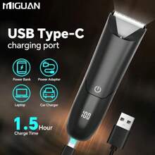 Recortadora corporal para hombres, afeitadora eléctrica, recortadora eléctrica de ingles y pelo, afeitadora y recortadora de higiene masculina con cuchillas de cerámica, capacidad de batería de 500mAh para todo el Body