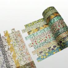 10 rotoli/scatola Nastro adesivo decorativo con animali carini, motivi geometrici, texture semplici, ideale per confezioni regalo, decorazione di album di ritagli e materiale scolastico, adatto per il fai da te e la decorazione. Forniture scolastiche, per il rientro a scuola
