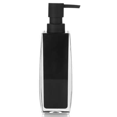 1pc Black Acrylic Thick Double-Layer Soap Dispenser, Refillable For Hand Wash Liquid And Body Lotion, Suitable For Kitchen And Bathroom Countertop Back To School